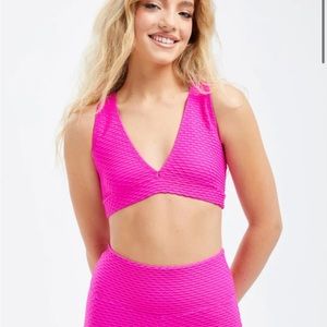 Booty By Brabants Croco Skin Deep V Top Fuchsia